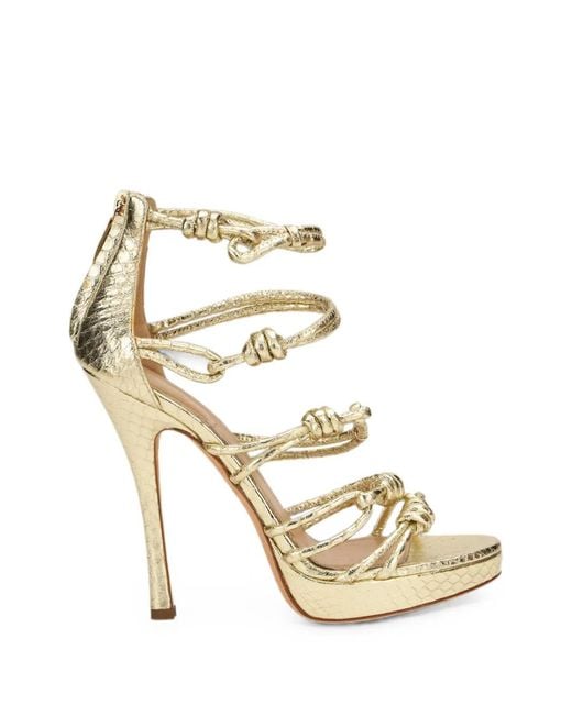 Moschino Metallic Knot-Detail Sandals