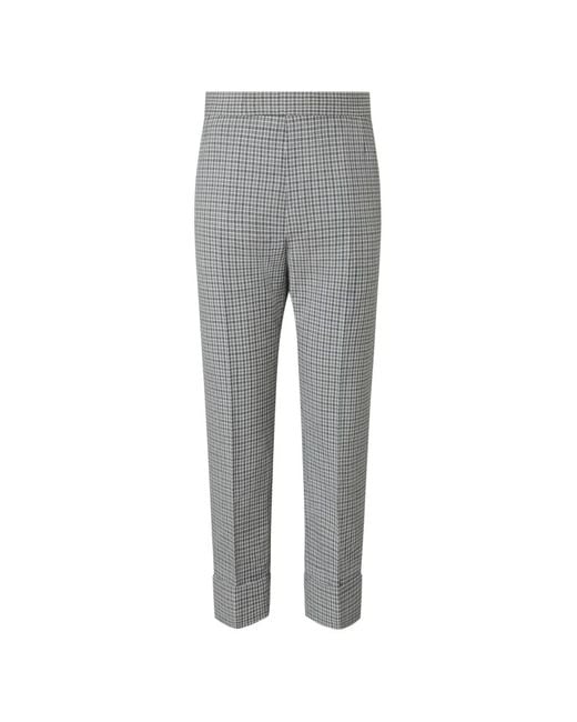 Thom Browne Gray Wool Pique Gunclub Check Double Needle Stitch Trousers for men