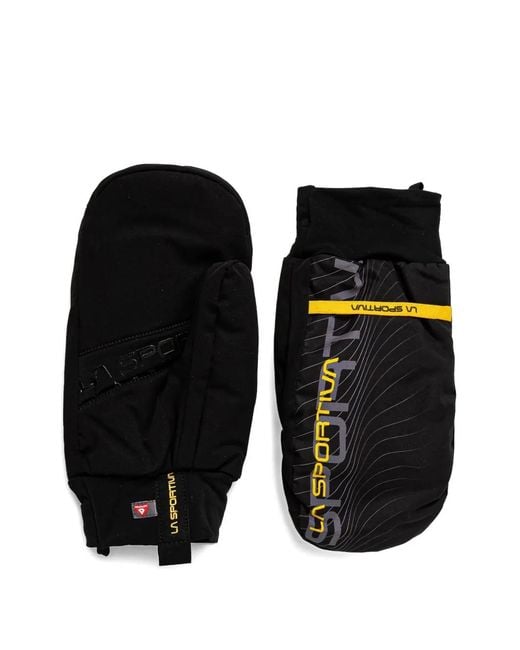 La Sportiva Black Logo-Print Race Gloves