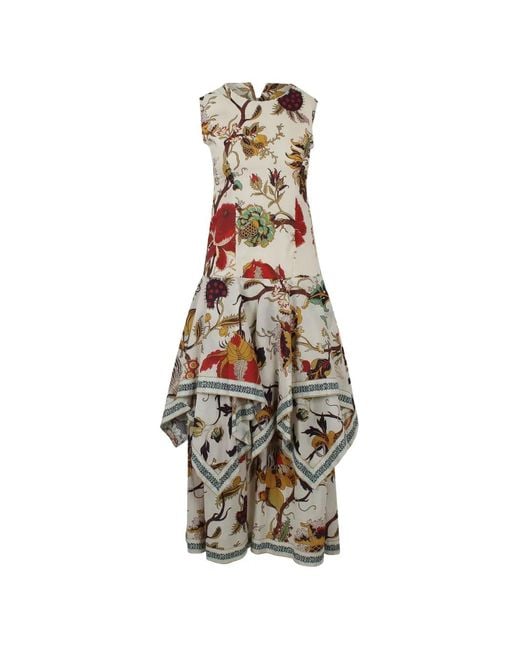 PHILIPPA 1970 White Cova Floral-Print Layered Maxi Dress