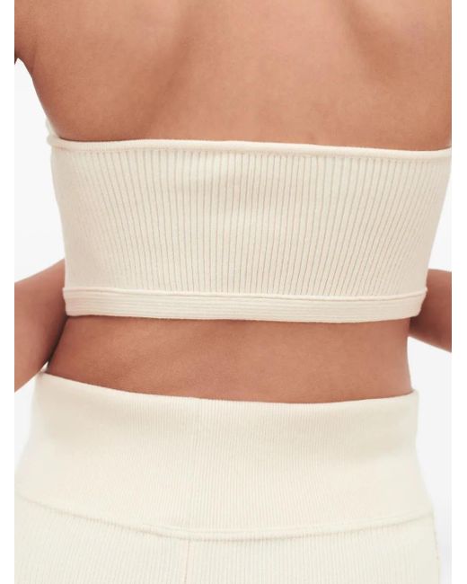Wardrobe NYC Natural Ribbed Halterneck Top