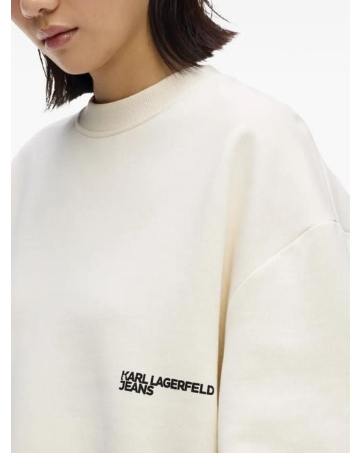 Karl Lagerfeld White Karlism Boxy Hoodie