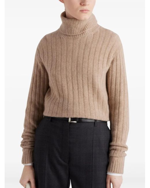 Prada Natural Re-Cashmere Turtleneck Sweater