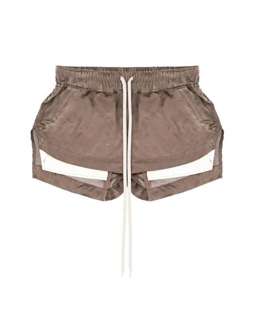 Rick Owens Brown Elastic-Waistband Shorts