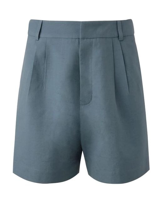 MISCI Blue Linen-Cotton Tailored Shorts for men
