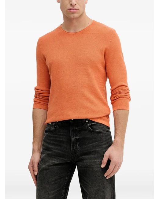 Joop! Orange Waffle-Knit Sweater for men