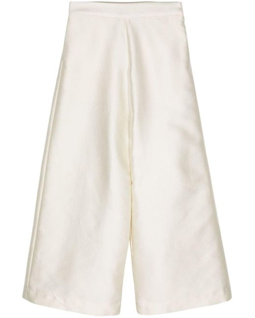 Pantalones palazzo con cordones Biyan de color White