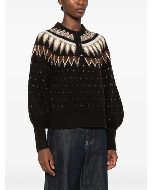 Yerse Black Pull En Maille À Motif