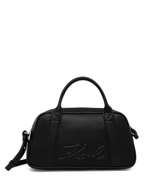 Karl Lagerfeld Black Logo Top-Handle Cross Body Bag