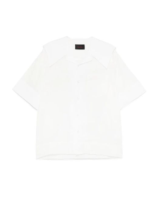 Simone Rocha White Sailor-Collar Shirt for men
