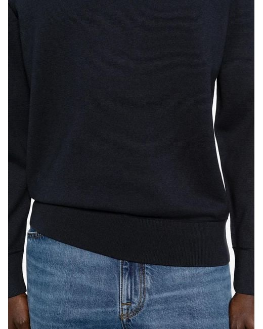 Parajumpers Blue Basic Braw Ribbed Crew-Neck Sweater for men