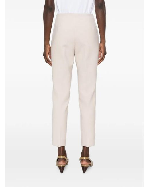 Peserico White Pressed-Creases Trousers