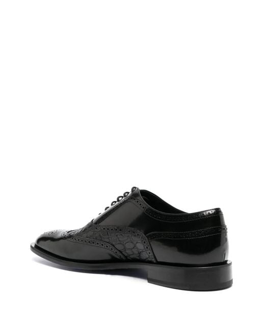 Philipp Plein Black Leather Derby Oxford Shoes for men