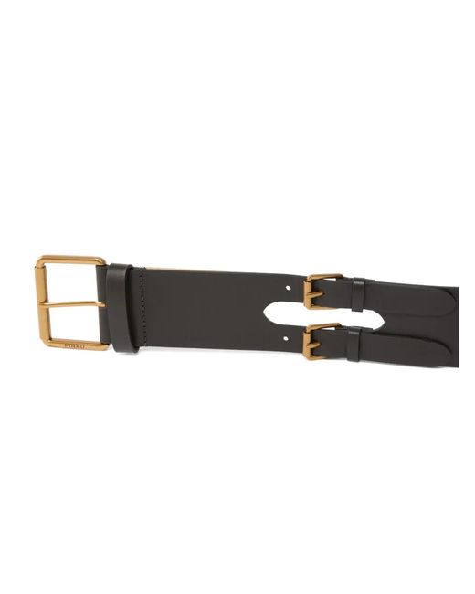 Pinko Gray Buckle Leather Belt