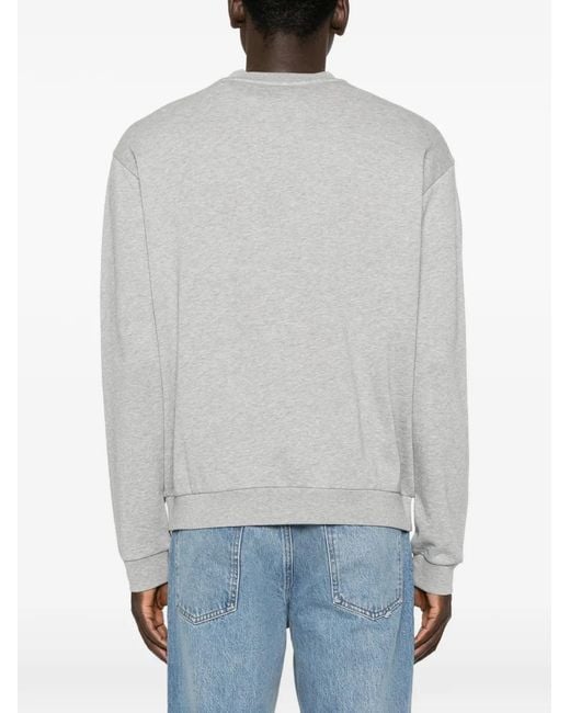 Emporio Armani Gray Graphic-Print Crew-Neck Sweatshirt for men