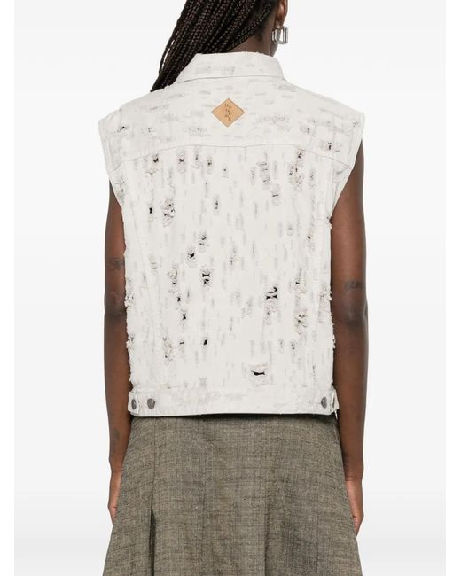 Haikure Gray Ryder Bull Destroy Denim Gilet