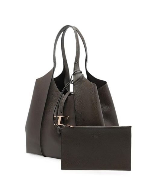 Tod's Black Medium T-Timeless Leather Tote Bag