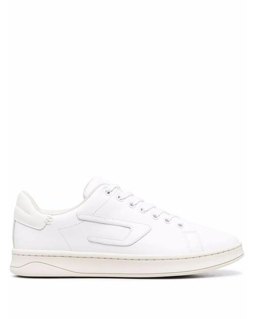 DIESEL White S-Athene Low W Logo-Appliqué Sneakers