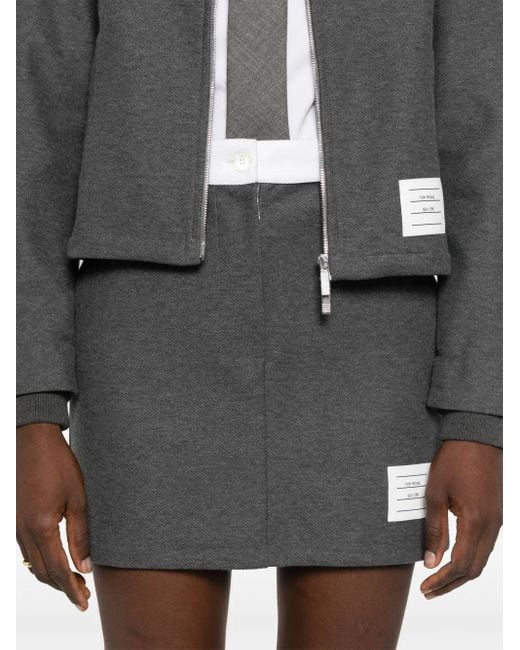 Thom Browne Gray Logo-Patch Mini Skirt