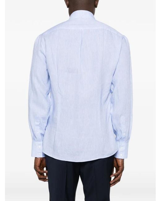 Brunello Cucinelli White Linen Shirt for men