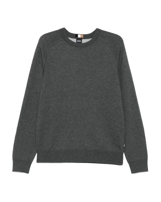 Boss Gray Crew-Neck Sweatshirt for men