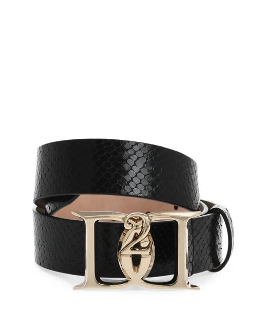 DSquared² White Ceinture À Effet Peau De Serpent