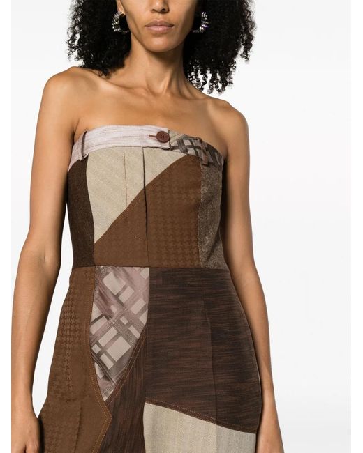 Moschino Natural Patchwork-Design Virgin Wool Jumpsuit