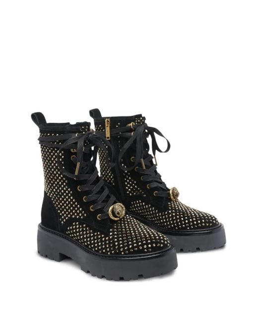 Stivali Stringati Con Decorazione di Kurt Geiger in Black