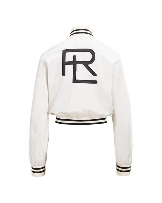 Ralph Lauren White Striped Bomber Jacket