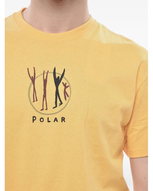 POLAR SKATE Orange Graphic-Print Crew-Neck T-Shirt for men