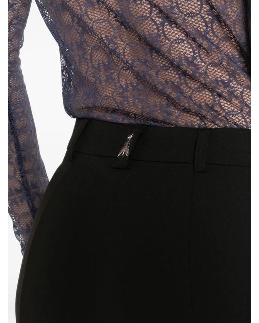 Patrizia Pepe Black Logo-Plaque Tailored Trousers