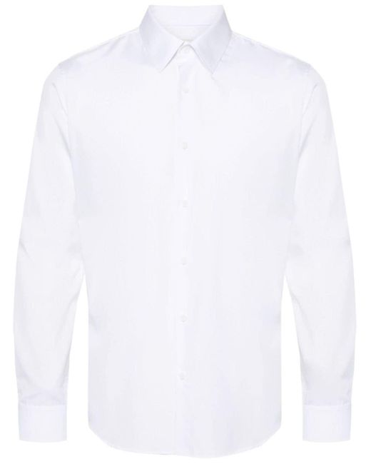 Sandro White Long-sleeve Poplin Shirt for men