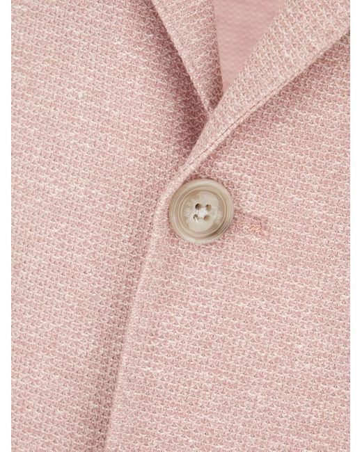 Barba Napoli Pink Peak-Lapel Single-Breasted Blazer for men