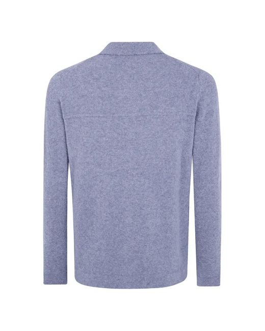 Zanone Blue Button-Up Collared Cardigan for men