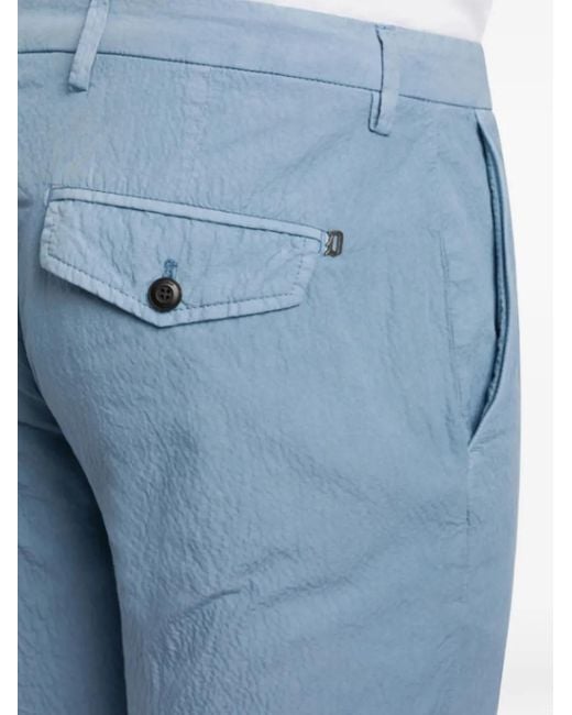 Dondup Blue Crinkled-Effect Bermuda Shorts for men