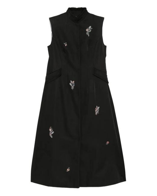 Shiatzy Chen Black Scape-Of-Curve Embroidered Coat