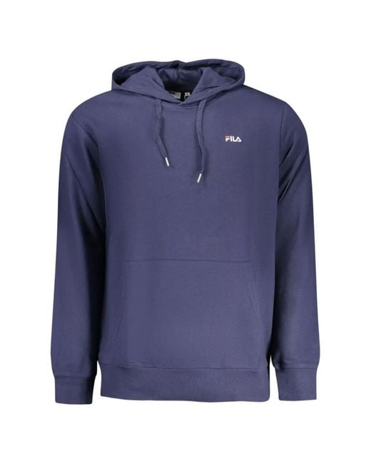 Fila Blue Logo-Patch Hoodie for men