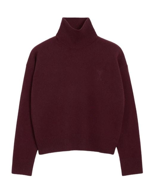 Pull Ami De Coeur À Col Cheminée AMI en coloris Red