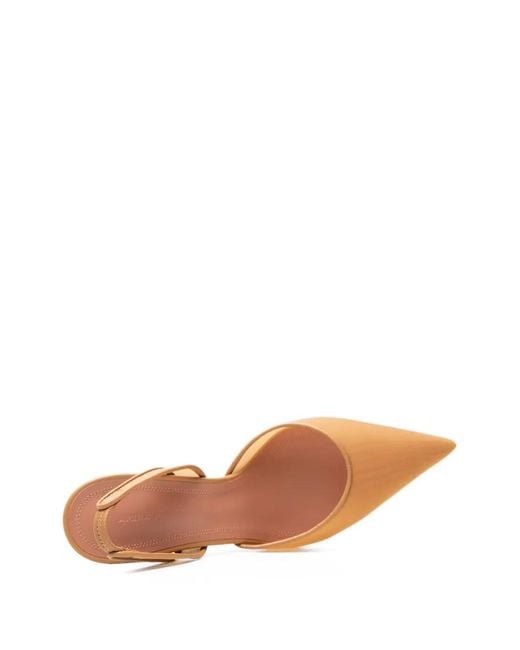 AMINA MUADDI Metallic Holli Mesh Slingback Pumps