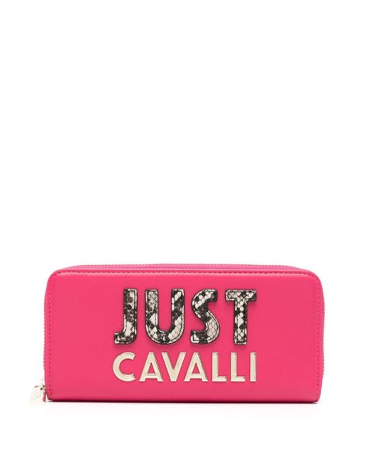 Portefeuille à logo appliqué Just Cavalli en coloris Pink