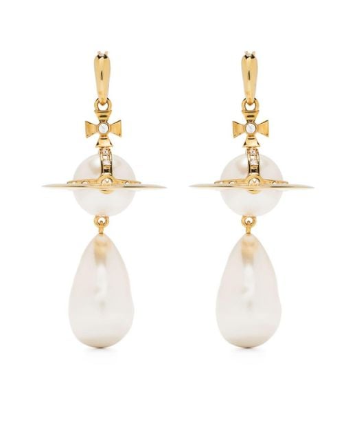 Vivienne Westwood White Ohrringe mit Perlen