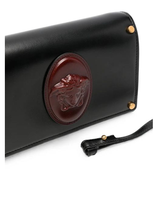 Versace Black Medusa Plaque Leather Mini Bag