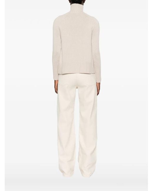 Max Mara White Ribbed-Knit Sweater
