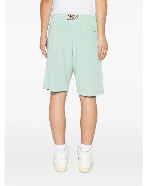 Mc2 Saint Barth Green Randle Sponge Terry-Cloth Drawstring Shorts for men