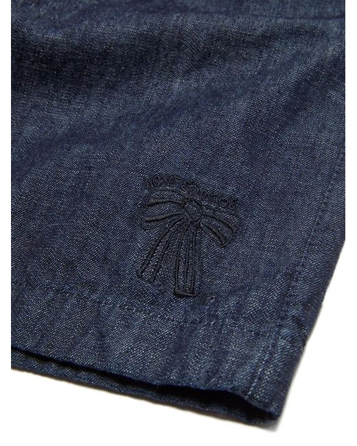 Acne Blue Short À Détails Brodés for men