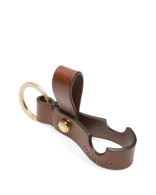 The Bridge White Leather Keyring