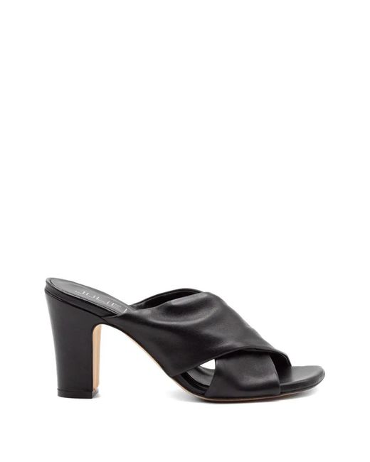 Julie Dee Black Crisscross-Strap Sandals