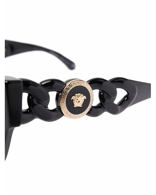 Versace Black Medusa Square-Frame Sunglasses