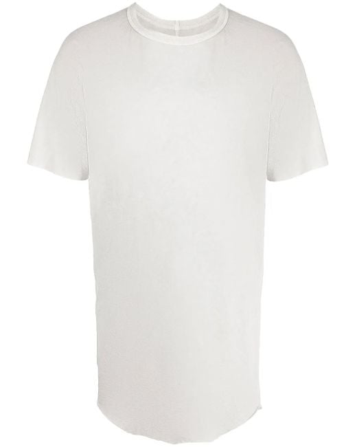 Boris Bidjan Saberi White Lace-Up-Detail Longline T-Shirt for men