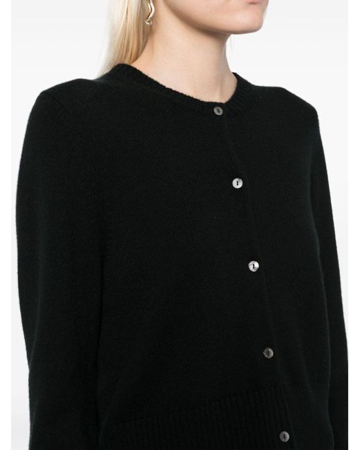 N.Peal Cashmere Black Long-Sleeve Cashmere Cardigan